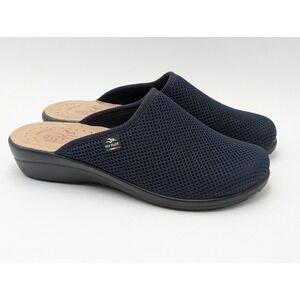 Fly Flot Mules Women 8 Navy Blue Mesh Anatomic Comfort Anti Shock Italy Slip On